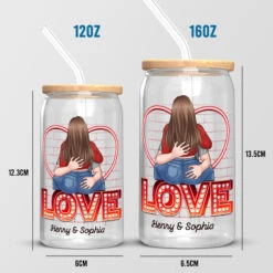 Loving You, Keeping You - Couple Personalized Custom Glass Cup, Iced Coffee Cup - Gift For Husband Wife, Anniversary -Pawfect House Store thumb4 c58c9963 1c95 426e abeb 26006bdff71a