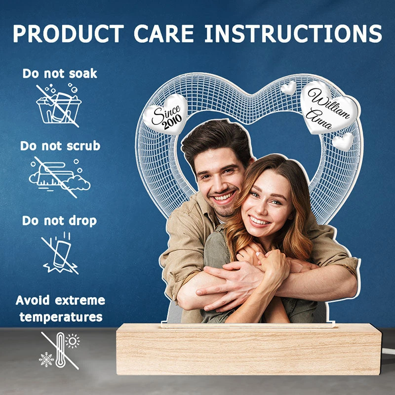 Custom Photo I Love You - Couple Personalized Custom Shaped 3D LED Light - Upload Photo Gift For Husband Wife, Anniversary 6 Custom Photo I Love You - Couple Personalized Custom Shaped 3D LED Light - Upload Photo Gift For Husband Wife, Anniversary - Image 6