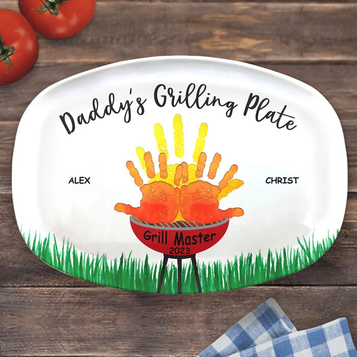 Daddy Grill Master - Family Personalized Custom Platter - Father's Day, Birthday Gift For Dad 2 Daddy Grill Master - Family Personalized Custom Platter - Father's Day, Birthday Gift For Dad - Image 2